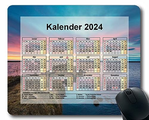 YENDOSTEEN 2024 Kalender Mauspad,Linie horizontale helle Farbe Gaming Mauspad,Computer Zubehör Anti-Rutsch Mauspad Kalender 207 von YENDOSTEEN