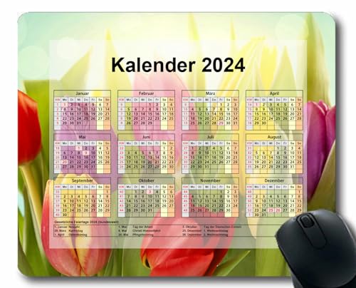 YENDOSTEEN 2024 Kalender Mauspad,Spiel Naht Mousepad, Form Form Leichte Größe Mauspads für Computer,Laptop,PC,Büro & Zuhause von YENDOSTEEN