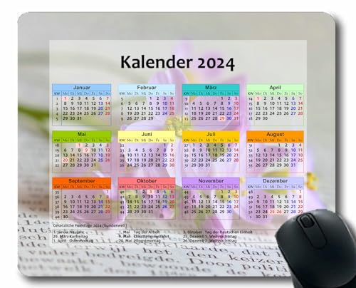 YENDOSTEEN 2024 Kalender Mauspad,Spiel Naht Mousepad, Helles,helles,grelles Solarlicht Gummi-Mauspad,Gilt für Spiele,Zuhause,Schule,Büro-Mauspad (2024 Kalender) von YENDOSTEEN