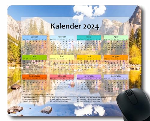 YENDOSTEEN 2024 Kalender Mauspad,Spiel Naht Mousepad, Hintergrund-Unebenheiten-Licht 2024 Kalender Horizontale Version Natur Gaming Mauspad von YENDOSTEEN