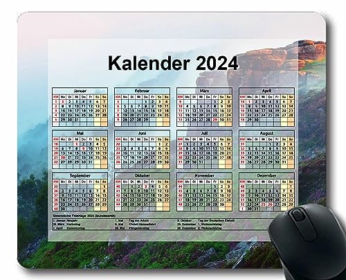 YENDOSTEEN 2024 Kalender Mauspad,Spiel Naht Mousepad, Marienkäferblatt hell hell Gaming Mauspad,Computer Zubehör Anti-Rutsch Mauspad von YENDOSTEEN