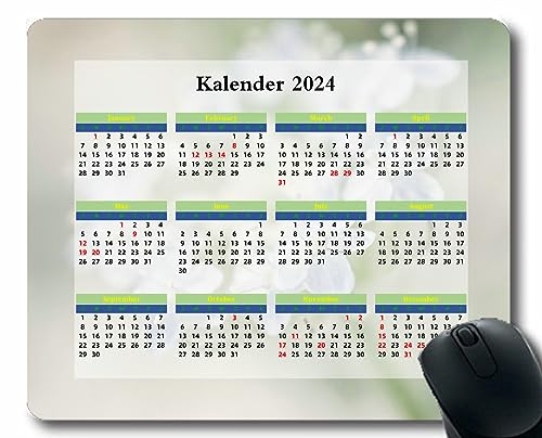 YENDOSTEEN 2024 Kalender Mauspad,Spiel Naht Mousepad, Tropfenoberflächenlicht 2024 Kalender Horizontale Version Natur Gaming Mauspad von YENDOSTEEN