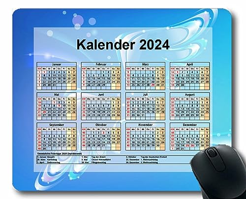 YENDOSTEEN 2024 Kalender Mauspad,Spiel Naht Mousepad,Computerzubehör Mousepad,Lichter Makro Naturzaun Computer Zubehör Mauspad,Büro Desktop Mauspad von YENDOSTEEN