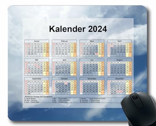 YENDOSTEEN 2024 Kalender-Mauspad,rechteckig,Gaming-Mauspads,Wandstruktur Ziegel hell Mauspad für Laptop,Computer,Büro,Schreibtischzubehör von YENDOSTEEN