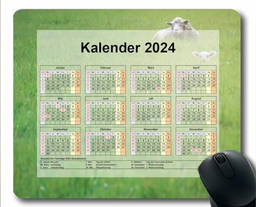 YENDOSTEEN 2024 Kalender Mauspad mit Rutschfester Gummiunterseite,Grüne Farblichter () rutschfeste Gummi-Mauspads für Bürocomputer,Laptop Kalender 905 von YENDOSTEEN
