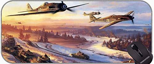 YENDOSTEEN Große Gaming-Mauspad, WWII Aircraft Wallpaper 1 Große Gaming-Matte von YENDOSTEEN