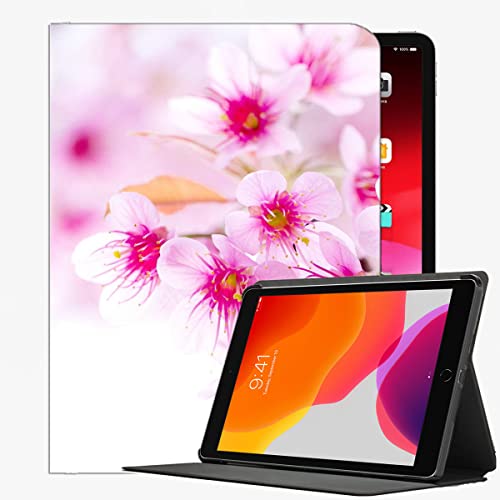 YENDOSTEEN Hülle für iPad 10.2 2021 9.Gen/ 2020 8.Gen/ 2019 7.Generation,Frühlings-Kirschblüten-Rosa-Blumen mit Auto Schlaf-/Aufwachfunktion von YENDOSTEEN