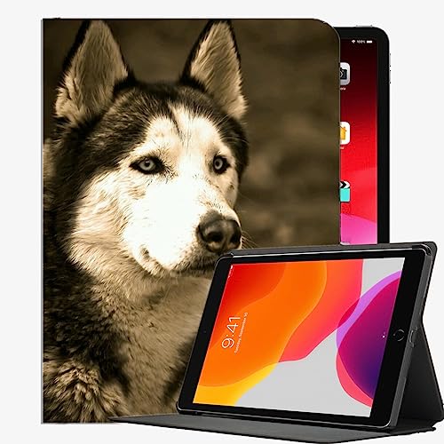 YENDOSTEEN Hülle für iPad 9.7 2018 2017 / iPad Air,Sibirischer Husky 05 mit Auto Schlaf-/Aufwachfunktion von YENDOSTEEN
