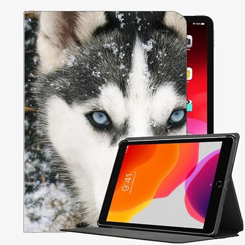 YENDOSTEEN Magnetische Hülle für iPad Pro 12.9 2021/2020/2018 (5. 4. 3. Generation), Tiere Hund Schnee 05 mit Auto Schlaf-/Aufwachfunktion von YENDOSTEEN