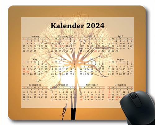 YENDOSTEEN Mauspad mit Kalender,2024,Schmetterlingsblume,die helles Farblicht fliegt 2024 Kalender Horizontale Version Natur Gaming Mauspad von YENDOSTEEN