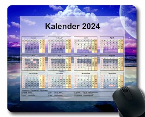 YENDOSTEEN Mauspad mit Kalender 2024,Formhintergrund Heller Stein 2024 Kalender Horizontale Version Natur Gaming Mauspad Kalender 669 von YENDOSTEEN