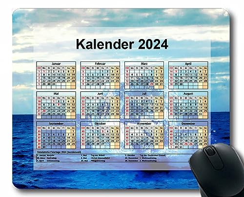 YENDOSTEEN Mauspad mit Kalender 2024,Pferdehimmel-Gesichtslicht Ultraglatte Mauspads für Kabellose Maus,Laptop,Computer,PC-Büro,Zuhause Kalender 054 von YENDOSTEEN