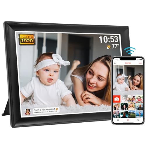64GB FRAMEO 10.5 Zoll Digitaler Bilderrahmen WiFi Smart 1920x1280 FHD IPS LCD Touchscreen, Auto-Drehen, Unterstützung SD-Karte auf USB-Laufwerk, 2,4/5 GHz, Teilen Sie Momente sofort über Frameo App 64GB FRAMEO 10.5 Zoll Digitaler Bilderrahmen WiFi Smart 1920x1280 FHD IPS LCD Touchscreen, Auto-Drehen, Unterstützung SD-Karte auf USB-Laufwerk, 2,4/5 GHz, Teilen Sie Momente sofort über Frameo App von YENOCK