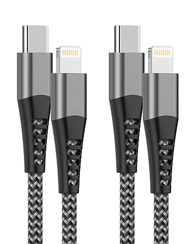 USB C Lightning Kabel 1M+2M 2Pack MFi Zertifiziert, Nylon iPhone Ladekabel USB C Schnellladekabel iPhone Kabel USB C iPhone Ladekabel für Apple iPhone 14 Pro Max/14 Plus/13 Pro Max/12 Mini/11/XS/8 von YEONPHOM