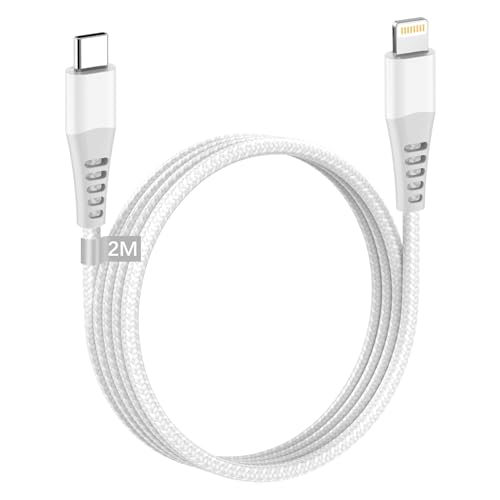 USB C Lightning Kabel 2M MFi Zertifiziert, USB C iPhone Ladekabel 2M Lange Nylon iPhone Kabel USB C Lightning Ladekabel iPhone Schnellladekabel für Apple iPhone 14 Pro Max/14 Plus/13 Pro/12 Mini/11/XS von YEONPHOM