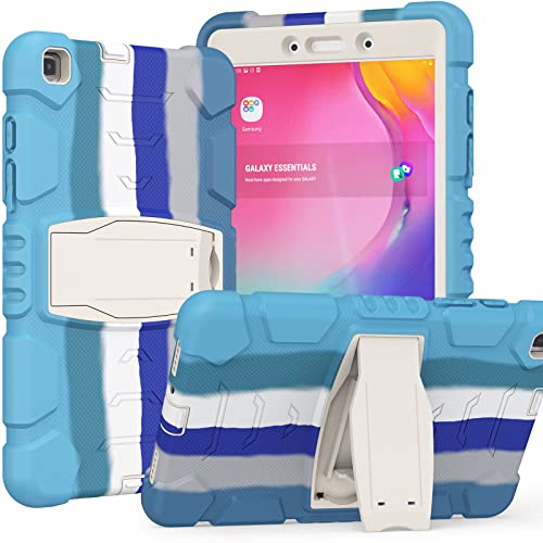 Samsung Galaxy Tab A 8.0 Hülle 2019 SM-T290/T295/T297, vollständiger sturzsicherer Schutz, stabile Hülle für Kinder, Studenten, buntes Blau von YEOU