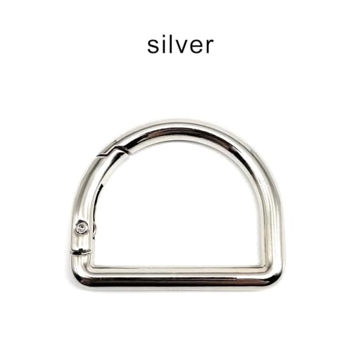 D-förmiger Federring for Öffnen von Ledertaschen, Handtaschengurten, Schnalle for Verbinden von Schlüsselanhängern, Anhängern, Hundeketten, Schnappverschluss, Karabiner(Silver,Inner wide 15mm) von YEPENG