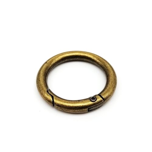 Metall-Federtor-O-Ring, zu öffnen, for Ledertasche, Handtasche, Gürtelschnalle, Schlüsselanhänger, Gepäckanhänger, Hundekette, Schnappverschluss, Clip, Haken(Antique brass,Inner diameter 15mm) von YEPENG