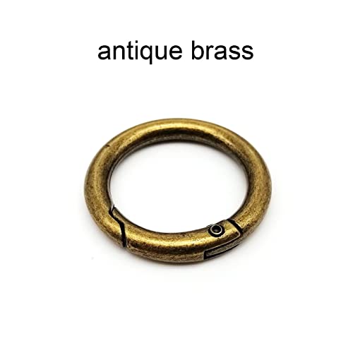 Metall-Federtor-O-Ring, zu öffnen, for Ledertasche, Handtasche, Gürtelschnalle, Schlüsselanhänger, Gepäckanhänger, Hundekette, Schnappverschluss, Clip, Haken(Antique brass,Inner diameter 38mm) von YEPENG