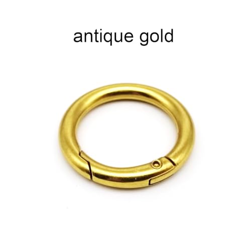 Metall-Federtor-O-Ring, zu öffnen, for Ledertasche, Handtasche, Gürtelschnalle, Schlüsselanhänger, Gepäckanhänger, Hundekette, Schnappverschluss, Clip, Haken(Antique gold,Inner diameter 32mm) von YEPENG