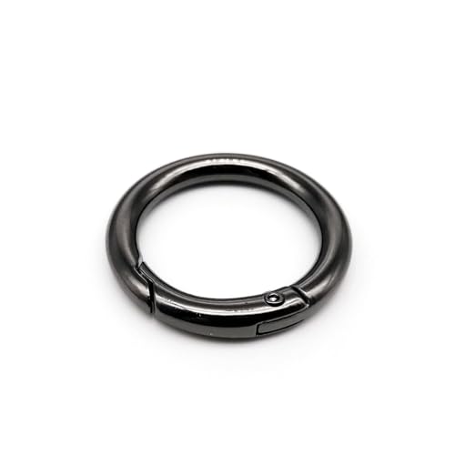 Metall-Federtor-O-Ring, zu öffnen, for Ledertasche, Handtasche, Gürtelschnalle, Schlüsselanhänger, Gepäckanhänger, Hundekette, Schnappverschluss, Clip, Haken(Gun black,Inner diameter 15mm) von YEPENG