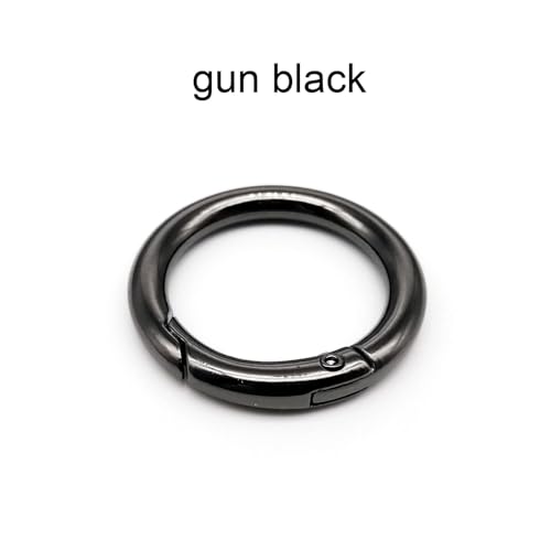 Metall-Federtor-O-Ring, zu öffnen, for Ledertasche, Handtasche, Gürtelschnalle, Schlüsselanhänger, Gepäckanhänger, Hundekette, Schnappverschluss, Clip, Haken(Gun black,Inner diameter 38mm) von YEPENG