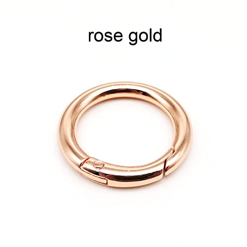 Metall-Federtor-O-Ring, zu öffnen, for Ledertasche, Handtasche, Gürtelschnalle, Schlüsselanhänger, Gepäckanhänger, Hundekette, Schnappverschluss, Clip, Haken(Rose gold,Inner diameter 15mm) von YEPENG