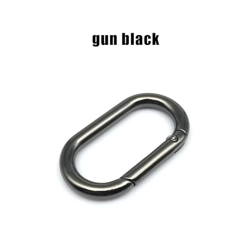 Ovaler Feder-O-Ring, zu öffnen, Ledertasche, Handtaschengurt, Schnalle, Schlüsselanhänger, Anhänger, Schlüsselanhänger, Hundekette, Schnappverschluss, Clip, Karabiner(Gun black,Inner wide 16mm) von YEPENG