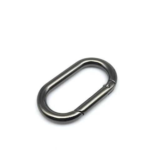 Ovaler Feder-O-Ring, zu öffnen, Ledertasche, Handtaschengurt, Schnalle, Schlüsselanhänger, Anhänger, Schlüsselanhänger, Hundekette, Schnappverschluss, Clip, Karabiner(Gun black,Inner wide 40mm) von YEPENG