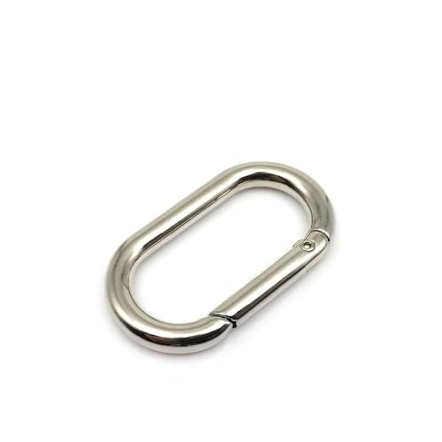Ovaler Feder-O-Ring, zu öffnen, Ledertasche, Handtaschengurt, Schnalle, Schlüsselanhänger, Anhänger, Schlüsselanhänger, Hundekette, Schnappverschluss, Clip, Karabiner(Silver,Inner wide 23mm) von YEPENG