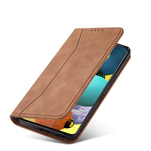 Handyhülle kompatibel mit Samsung A51 Leder PU Wallet Case, Magnetverschluss Flip Phone Case Ledertasche Samsung S20/PLUS/FE A51 5G Flip Cover Cover (Khaki) von YEQIU