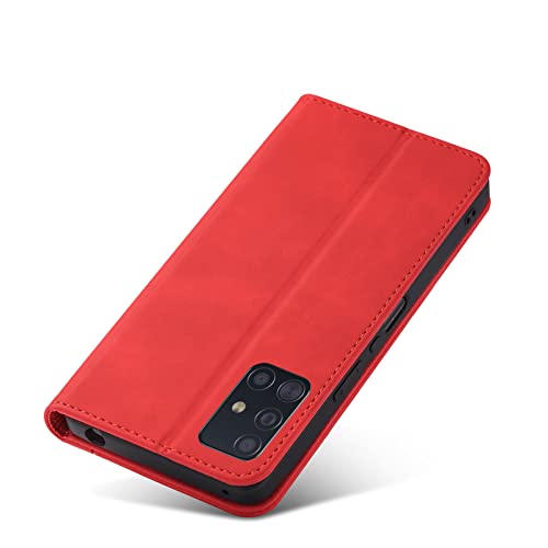 Handyhülle kompatibel mit Samsung S20 FE Leder PU Wallet Case, Magnetverschluss Flip Phone Case Ledertasche Samsung S20/PLUS/FE A51 5G Flip Cover Cover (rot) von YEQIU