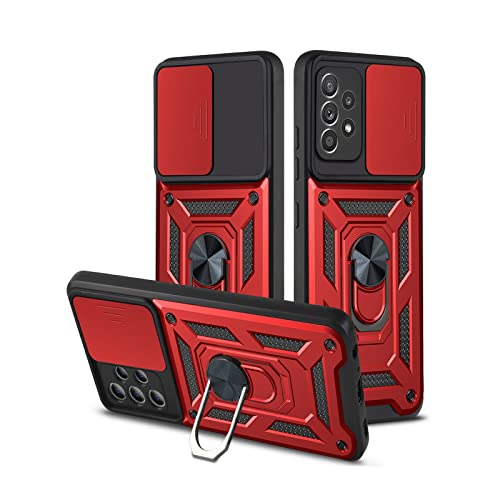 Objektivschutz, stoßfeste Handyhülle für Samsung Galaxy S20 5G, rote Schiebe-Kamera, magnetischer Fingerringhalter, Abdeckung für S22 Plus Note 20 Ultra S21 FE Hülle von YEQIU