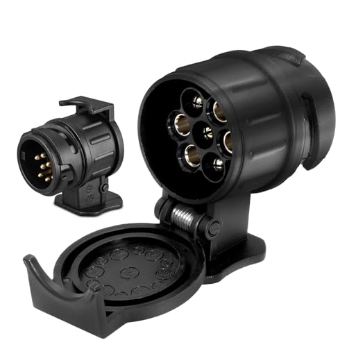 YESLUSY Adapter 13 auf 7-polig, 12 V Adapter für Anhängersteckdose von 13 auf 7 Pins, wasserdicht, für Auto, RV, Anhängerkupplung, Fahrradträger von YESLUSY