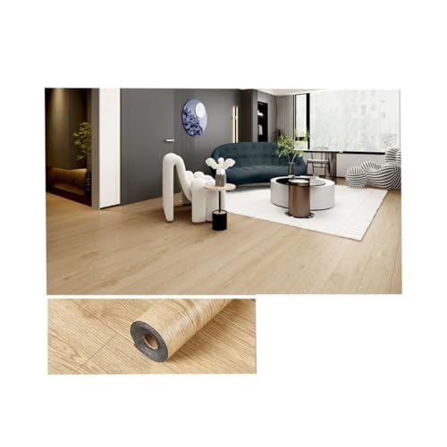 Linoleum Boden,Vinylboden Selbstklebend 40CM Verdicken Holzmaserung Boden Aufkleber Industrie Zement PVC Vinyl Boden Aufkleber Selbst-adhesive Wasserdichte Fliesen Aufkleber Wohnkultur(40cm D) von YETGFBH