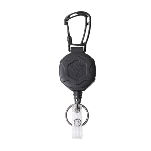 Ausziehbarer Ausweishalter, robuster Karabiner, Schlüsselanhänger, Ausweishalter mit einziehbarer Ausweisrolle (2) von YETONADO