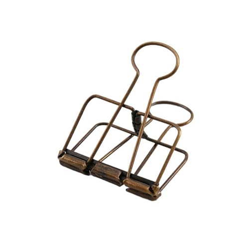 Binder-Clips in 3 Größen, Gold, Silber, Rosa, Grün, Lila, groß, mittel, klein, Büro, Arbeitszimmer, Binder-Clips (Gunmetal L) von YETONADO
