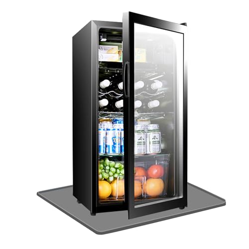 YEXEXINM Mini-Kühlschrank-Silikonmatte, 50 x 60 cm, Unterkühlmatte mit erhöhten Kanten, rutschfeste Kühlschrank-Tropfschale, Gefrier-Pads, waschbarer Silikon-Bodenschutz für Weinschrank, Trockner, von YEXEXINM