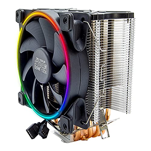 YEYIAN, Storm Gaming CPU-Kühlsystem, PC-Lüfter mit RGB-LED, Kühlkörper mit großem Luftstrom, 5 Kupferrohre, geräuscharm, 1000 bis 1800 U/min - AC1200 von YEYIAN