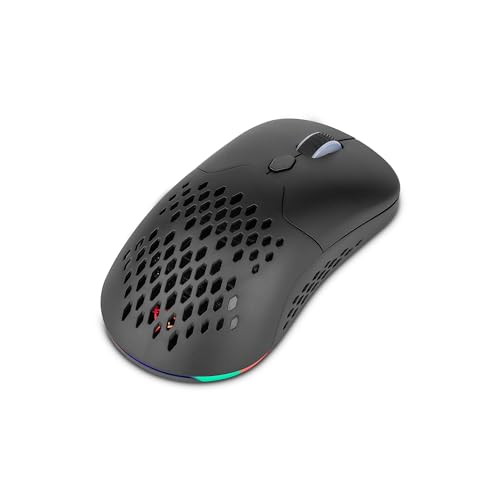 YEYIAN 3-in-1-Gaming-Maus mit RGB 6 Effekten | 26000 dpi | 1 ms Antwort | 6 programmierbare Tasten | Akku 600 mA | USB Typ C | Kabel, kabellos (2,4 GHz) und Bluetooth | Windows 11/Mac OS von YEYIAN