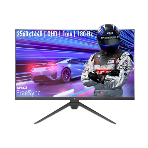 YEYIAN Gaming-Monitor 27 Zoll 2K UHD Auflösung | 2560x1440 | IPS-Panel | 178° Ansicht | 3000:1 | Bildwiderholrate 180 Hz | 16:9 | G-Sync & FreeSync kompatibel | 1 ms Reaktionszeit | VESA | DP/HDMI von YEYIAN
