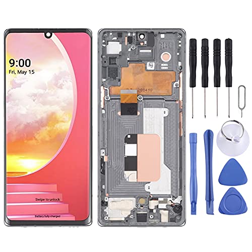 YEYOUCAI LCD Screen for LG Velvet 5G LM-G900N LM-G900EM LM-G900 LM-G900TM Digitizer Full Assembly with Frame (Silver) von YEYOUCAI
