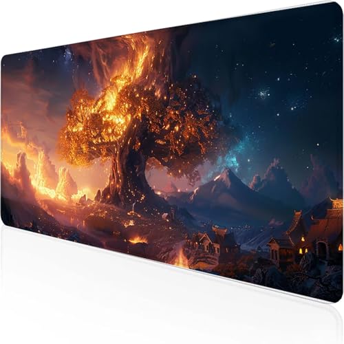 BäUme Mauspad 800x300x3 mm, Gaming Mauspad orange Farbe Desk Mat with Stitched Edges Wassxerdicht Non-Slip Rubber Base Desk Mat für Büro Gaming Verbessert Präzision und Geschwindigkeit, Geschenke 4-C BäUme Mauspad 800x300x3 mm, Gaming Mauspad orange Farbe Desk Mat with Stitched Edges Wassxerdicht Non-Slip Rubber Base Desk Mat für Büro Gaming Verbessert Präzision und Geschwindigkeit, Geschenke 4-C von YEYUMEOZ