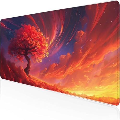 Baum Mauspad 800x300x3 mm, Gaming Mauspad Rot Desk Mat with Stitched Edges Wassxerdicht Non-Slip Rubber Base Desk Mat für Büro Gaming Zubehör Verbessert Präzision und Geschwindigkeit, Geschenke 5-G Baum Mauspad 800x300x3 mm, Gaming Mauspad Rot Desk Mat with Stitched Edges Wassxerdicht Non-Slip Rubber Base Desk Mat für Büro Gaming Zubehör Verbessert Präzision und Geschwindigkeit, Geschenke 5-G von YEYUMEOZ