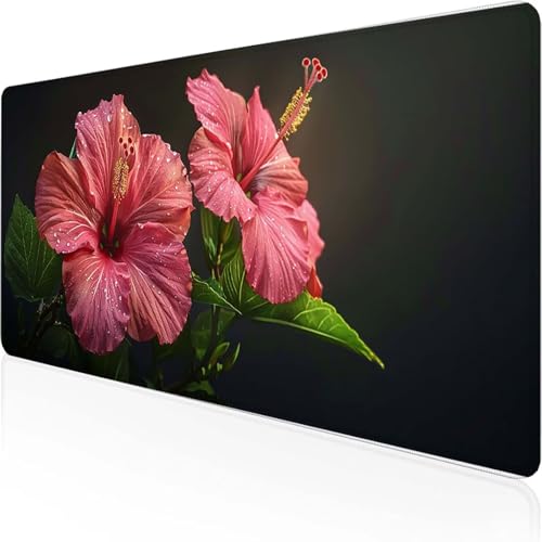 Blume Mauspad 600x300 mm, Gaming Mauspad Rosa Desk Mat with Stitched Edges Wassxerdicht Non-Slip Rubber Base Desk Mat für Büro Gaming Zubehör Verbessert Präzision und Geschwindigkeit, Geschenke Q-7 Blume Mauspad 600x300 mm, Gaming Mauspad Rosa Desk Mat with Stitched Edges Wassxerdicht Non-Slip Rubber Base Desk Mat für Büro Gaming Zubehör Verbessert Präzision und Geschwindigkeit, Geschenke Q-7 von YEYUMEOZ