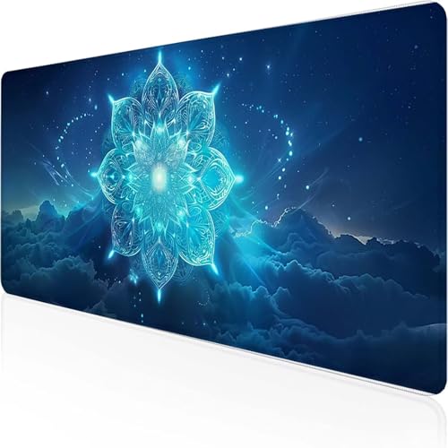 Blume Mauspad 800 x 300 x 3 mm, Gaming Mauspad Blau Desk Mat with Stitched Edges Wassxerdicht Non-Slip Rubber Base Desk Mat für Büro Gaming Verbessert Präzision und Geschwindigkeit, Geschenke 6-F Blume Mauspad 800 x 300 x 3 mm, Gaming Mauspad Blau Desk Mat with Stitched Edges Wassxerdicht Non-Slip Rubber Base Desk Mat für Büro Gaming Verbessert Präzision und Geschwindigkeit, Geschenke 6-F von YEYUMEOZ