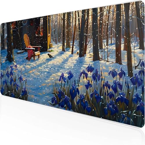 Blumen Mauspad 800 x 300 x 3 mm, Gaming Mauspad Blau Desk Mat with Stitched Edges Wassxerdicht Non-Slip Rubber Base Desk Mat für Büro Gaming Verbessert Präzision und Geschwindigkeit, Geschenke U-0 Blumen Mauspad 800 x 300 x 3 mm, Gaming Mauspad Blau Desk Mat with Stitched Edges Wassxerdicht Non-Slip Rubber Base Desk Mat für Büro Gaming Verbessert Präzision und Geschwindigkeit, Geschenke U-0 von YEYUMEOZ