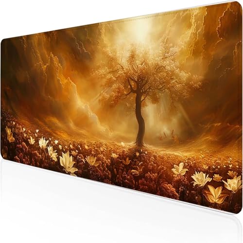 Blumen Mauspad 800x300x3 mm, Gaming Mauspad orange Farbe Desk Mat With Stitched Edges Wassxerdicht Non-Slip Rubber Base Desk Mat für Büro Gaming Verbessert Präzision und Geschwindigkeit, Geschenke Y-G Blumen Mauspad 800x300x3 mm, Gaming Mauspad orange Farbe Desk Mat With Stitched Edges Wassxerdicht Non-Slip Rubber Base Desk Mat für Büro Gaming Verbessert Präzision und Geschwindigkeit, Geschenke Y-G von YEYUMEOZ