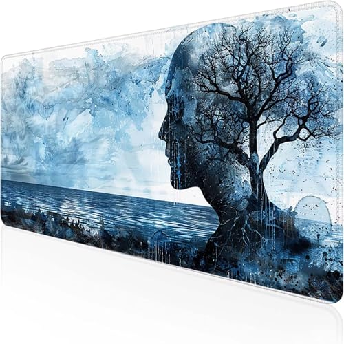 Figurenkunst Mauspad 800x300 mm, Gaming Mauspad Blau Desk Mat with Stitched Edges Wassxerdicht Non-Slip Rubber Base Desk Mat für Büro Gaming Verbessert Präzision und Geschwindigkeit, Geschenke O-K Figurenkunst Mauspad 800x300 mm, Gaming Mauspad Blau Desk Mat with Stitched Edges Wassxerdicht Non-Slip Rubber Base Desk Mat für Büro Gaming Verbessert Präzision und Geschwindigkeit, Geschenke O-K von YEYUMEOZ