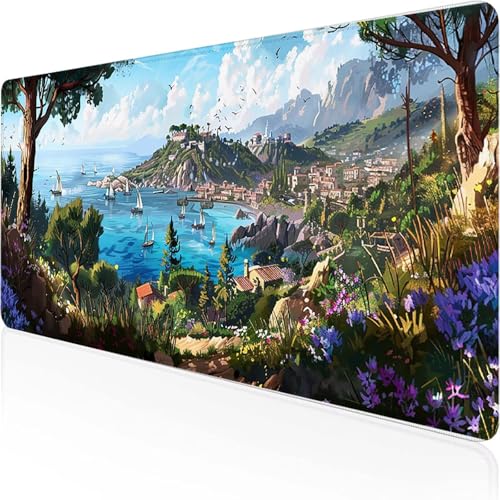 Garten Mauspad 600x300mm, Gaming Mauspad Lila Desk Mat with Stitched Edges Wassxerdicht Non-Slip Rubber Base Desk Mat für Büro Gaming Zubehör Verbessert Präzision und Geschwindigkeit, Geschenke P-F Garten Mauspad 600x300mm, Gaming Mauspad Lila Desk Mat with Stitched Edges Wassxerdicht Non-Slip Rubber Base Desk Mat für Büro Gaming Zubehör Verbessert Präzision und Geschwindigkeit, Geschenke P-F von YEYUMEOZ